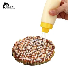 FHEAL 4-Hole Squeeze Type Sauce Bottle Safe Silicone For Ketchup Jam Mayonnaise Olive Oil Salad dressing Storage Bottle