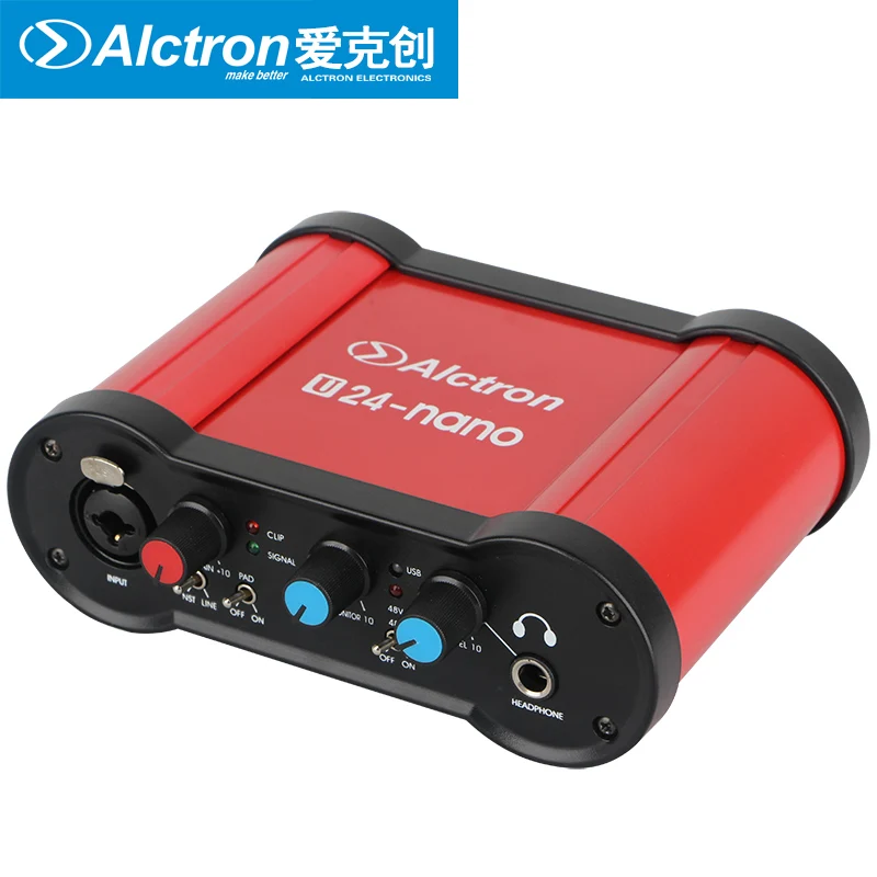 

Alctron U24NANO USB Audio Interface transforms Sound Card For Live Computer Recording,one connector,multiple using