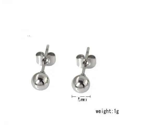 Роскошные серьги для мужчин серебряный цвет круглый шар гвоздики модные