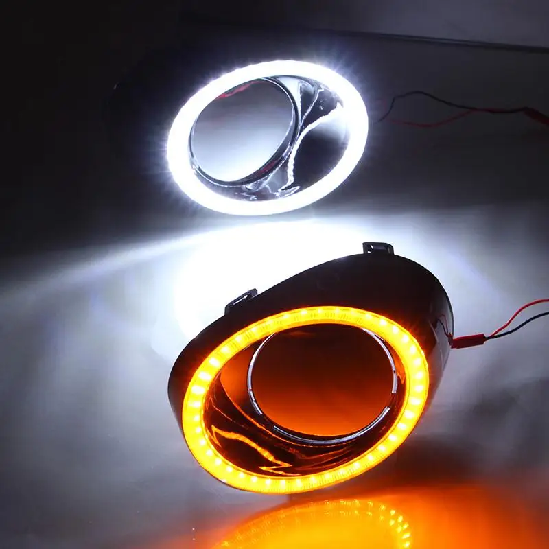

2Pcs/Set Car Styling Daytime Running Lights Fog Lamp DRL LED Turning Light ABS Chrome For Mitsubishi Outlander 2013 2014 2015