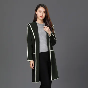 

Danjeaner New Hot Sale Woman Wool Coat High Quality Winter Jacket Women Slim Woolen Long Cashmere Coats Cardigan Jackets