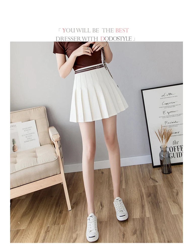 blanco De 2019 Falda Llegada Verano Moda americano Faldas Mini Europa Nueva Las Q700 Mujer Alta Plisada Cintura Cosplay Mujeres Viento Negro IIfqR