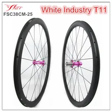 Farsports 38mm 25mm clincher wheelsets with Ti cassettebody White Industry T11 hub 1515g Far Sports U shape carbon wheelsets