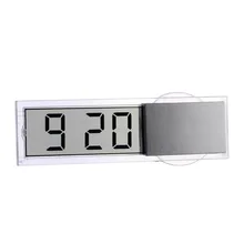 Auto Car Electronic Clock Mini Digital Car Electronic Clock Mini Durable Transparent LCD Display Digital With Sucker Universal