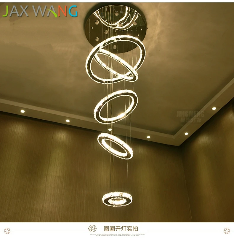 

Modern LED Pendant Light Random Shape Circle Crystal Lamp Living Room Hotel Lobby Stair Pendant Lamp Home Lighting Fixtures