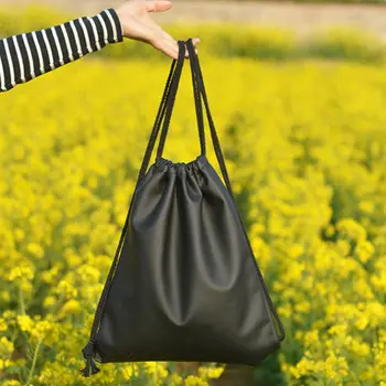 

New Arrival Fashion Women PU Leather Drawstring Backpack Rucksack Shoulder Bags Nappy Bags