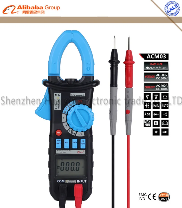 

Bside ACM03 High Sensitivity Handheld Auto Range Digital AC/DC Clamp Meter AC DC Current Voltage Hz Frequency Capacitance Tester