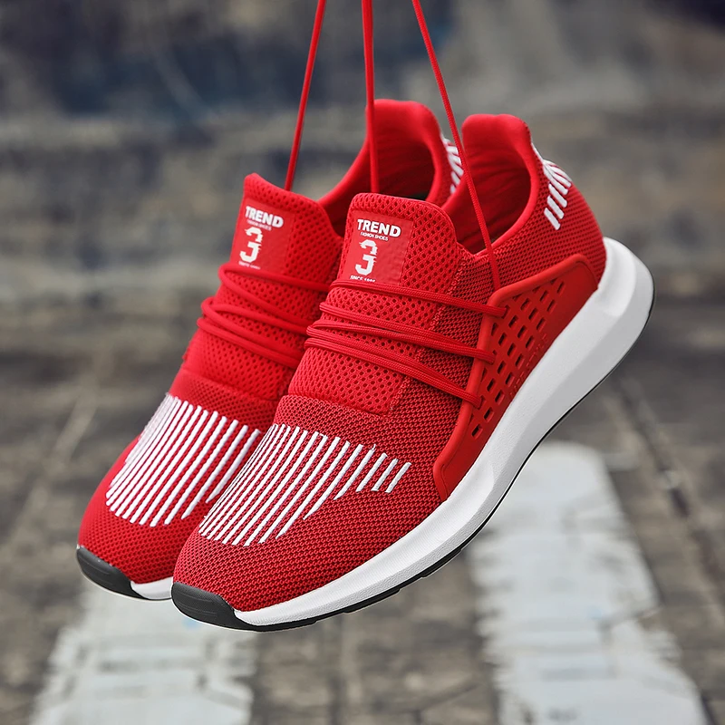 Men Running Shoes Men Sneakers high quality Breathable Red Sneakers Sports Fitness Walking