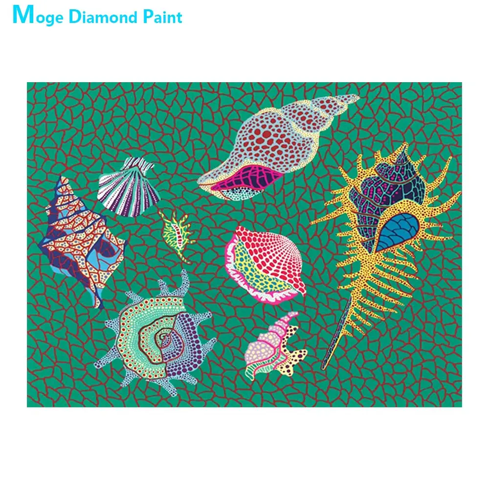 

Sea Shells Diamond Painting Full Round Geometric New DIY Sticking Drill Cross Embroidery 5D Abstract art Diamond embroidery