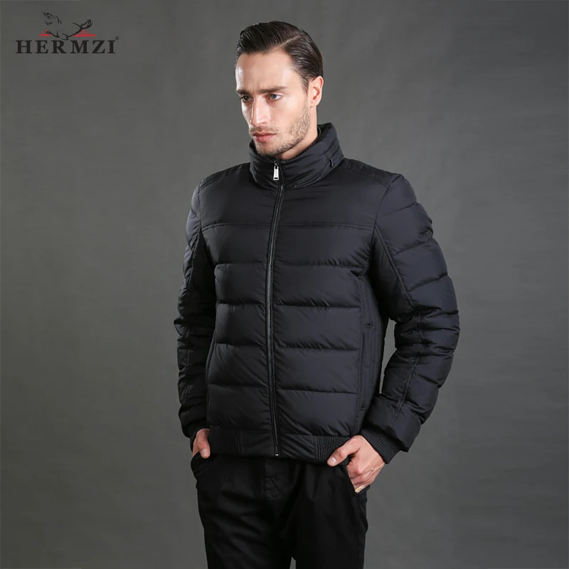 

HERMZI 2019 Winter Jacket Men Fashion Cotton Padded Jacket Mens Winter Coat Padding Jacket Men Autumn Hidden Hood High Quality
