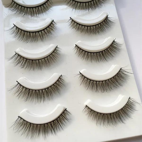 

5 pairs Manual Short False Eyelashes 3D multi-layer Cross Messy Natural Eye Lashes Daily Makeup Fake Eyelashes -020