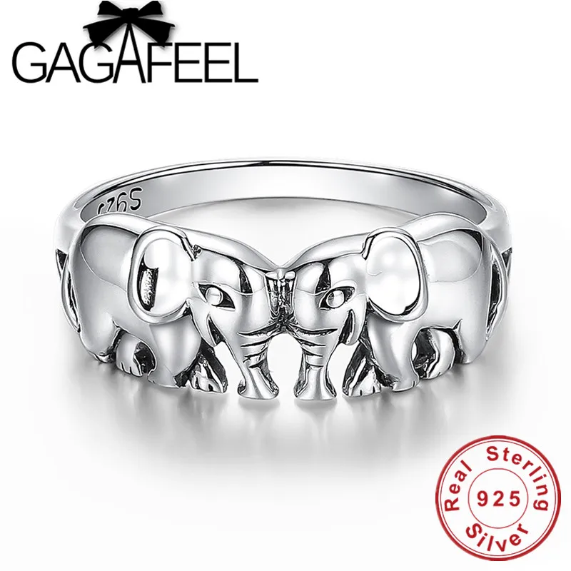 Кольца GAGAFEEL из стерлингового серебра пробы, ювелирные изделия в виде слона для женщин, тайские серебряные кольца на палец, подвески, Прямая поставка