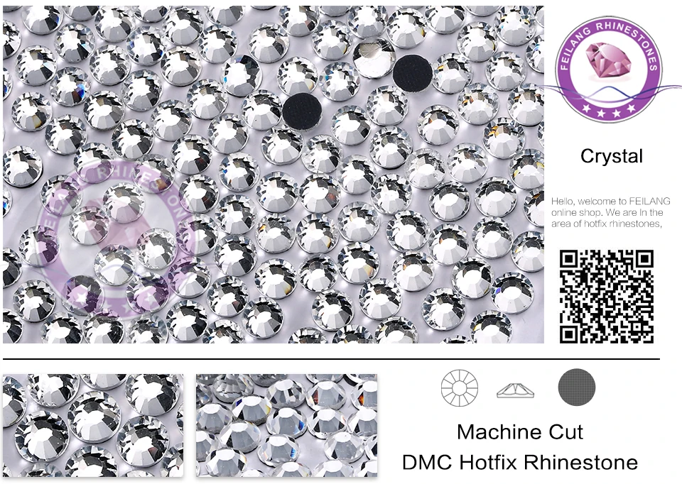 Разные размеры стекла DMC горячей фиксации прозрачные стразы для рукоделия DIY одежды SS6-SS50