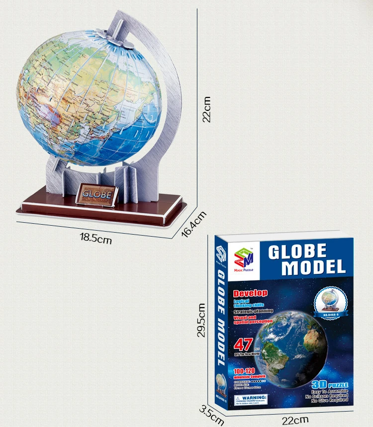 Глобус Карта мира 3D головоломка Бумажная модель Астрономия обучающие игрушки для детей развивающие DIY головоломки земли познания для