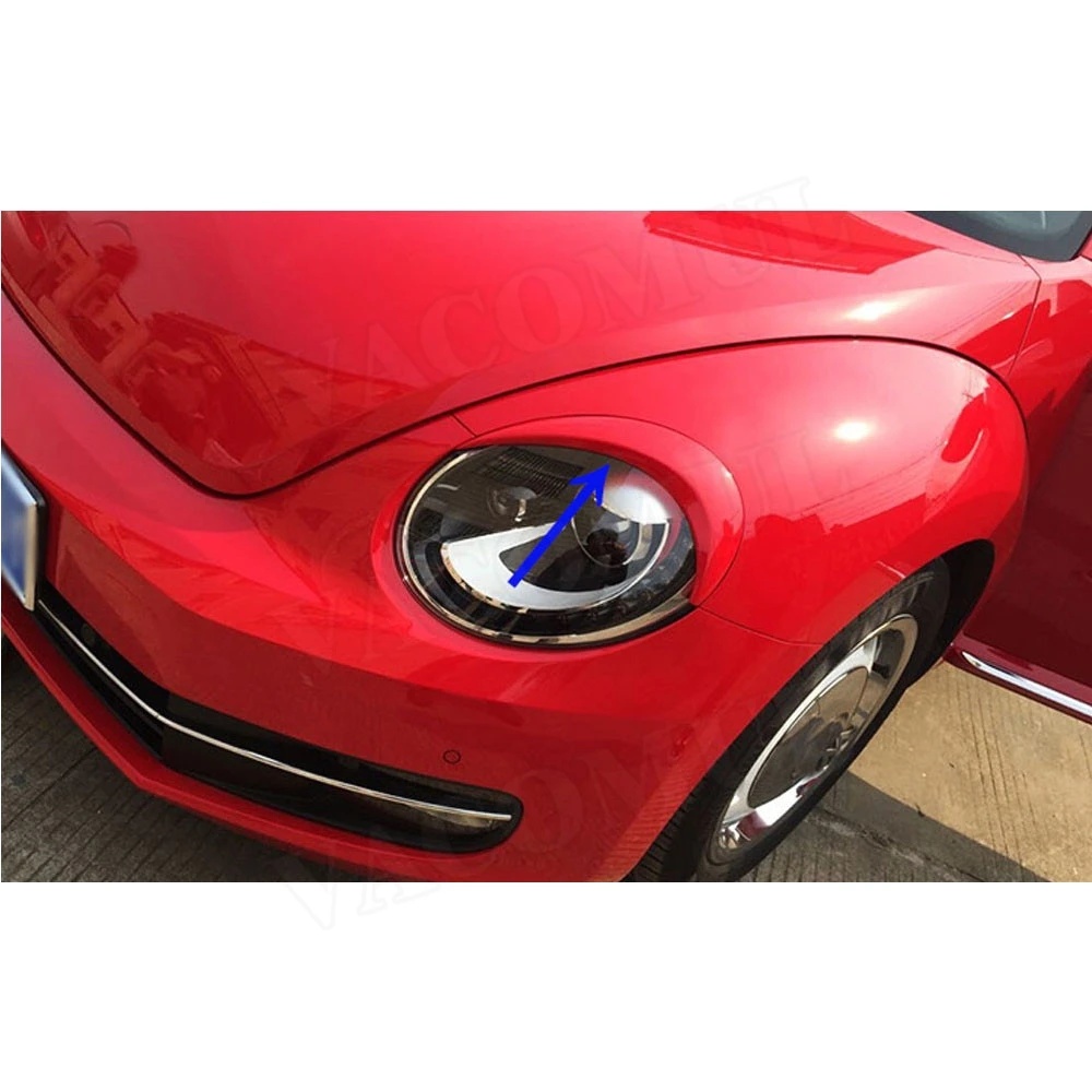 ABS Черная передняя фара веки люверсы Чехлы для VW Beetle A5 2012 2018 фары брови отделка