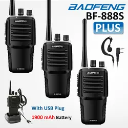 3x Baofeng 888 S плюс рация 1900 мАч BF-888S плюс 16CH UHF 400-470 МГц двухстороннее Ham радио FM портативный CB КВ трансивер