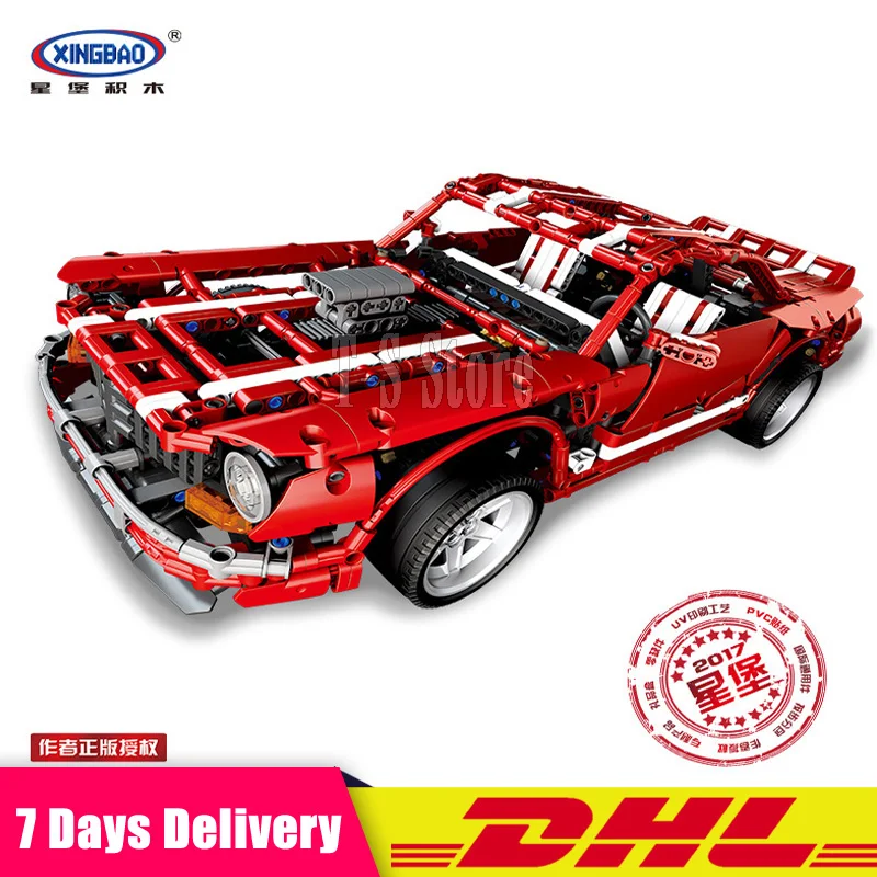 

DHL XingBao 07001 2000Pcs Creative MOC Series The 2014 Muscle Car Set Building Blocks Bricks Model Compatible Legoinglys