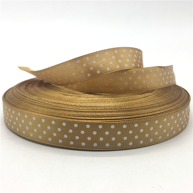 5/8"(15mm) Polka Dots Satin Ribbon Printed Polyester Ribbon DIY Christmas Wedding Decoration