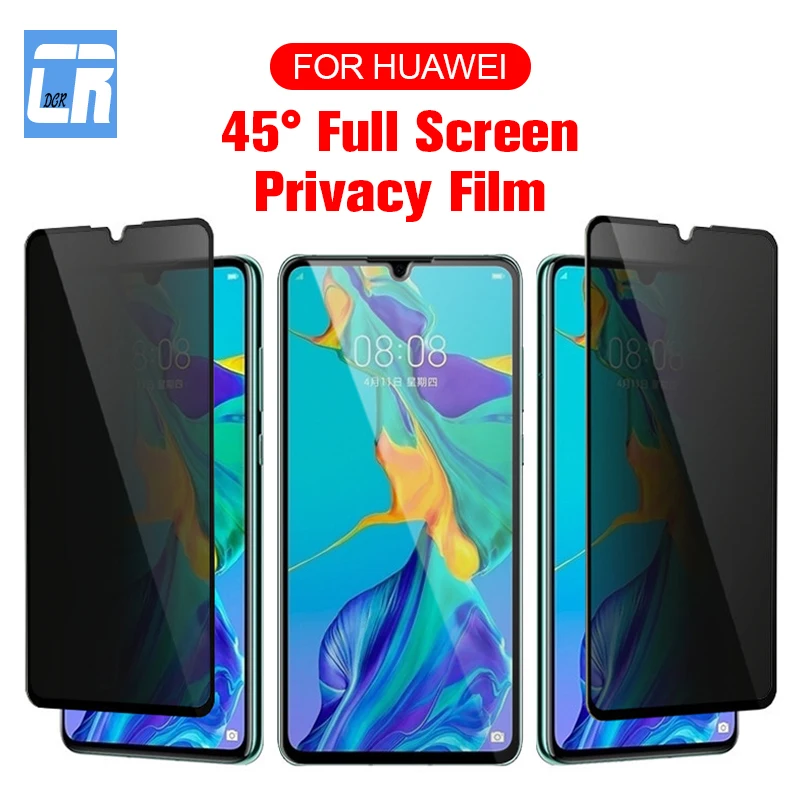 Anti-Spy Tempered Glass for Huawei P30 P20 P40 Lite P50 Pro Mate 20 10 Y9S Protection Privacy Protective | Мобильные телефоны и