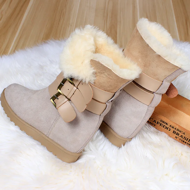 Женские теплые зимние ботинки модная Утепленная зимняя обувь на плоской подошве