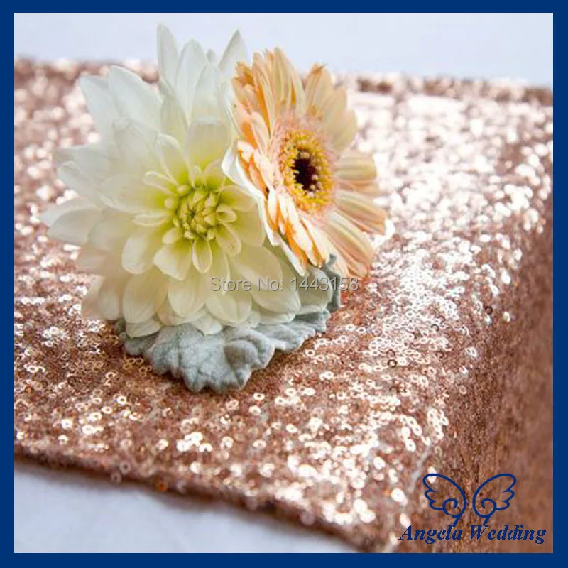 

RU017E Custom made Wedding sequence rose gold sequin table runner