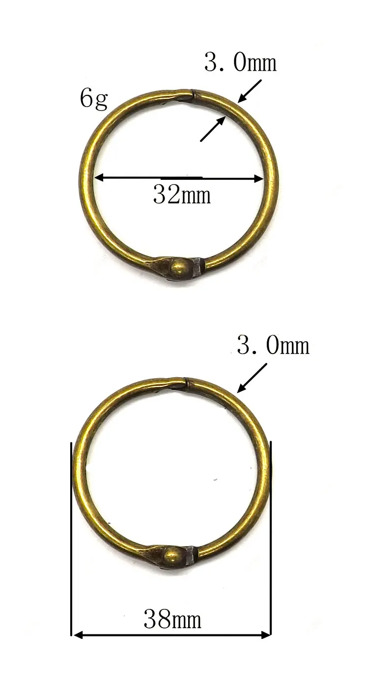 Новинка, 10 шт./лот, Открытое кольцо для переплета, бронзовое Винтажное кольцо для книг, Открытое кольцо, железное кольцо, пряжка, сделай сам, альбом, кольцо для книг