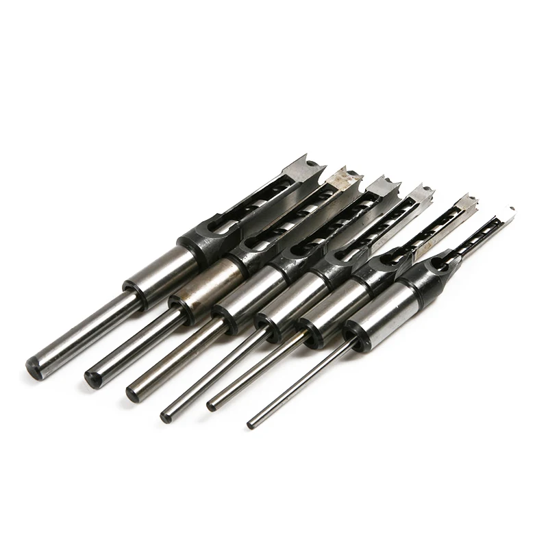 

FUNN-6pcs Woodworking Square Hole Drill Bit Mortising Chisel Set Mortiser Drill Bit for DIY Woodworking Tools