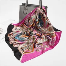 60x60 см летний маленький квадратный шелковый сатиновый шарф дамская сумочка шейный платок с воротником для женщин Bufanda Mujer
