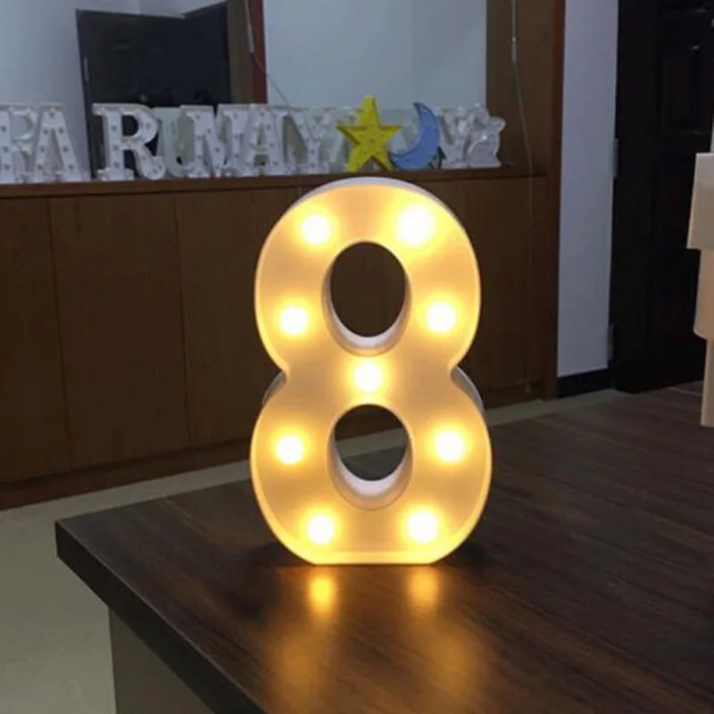 Led Marquee буква Алфавит символ огни знак Свадьба День Рождения Декор лампы - Цвет: 8