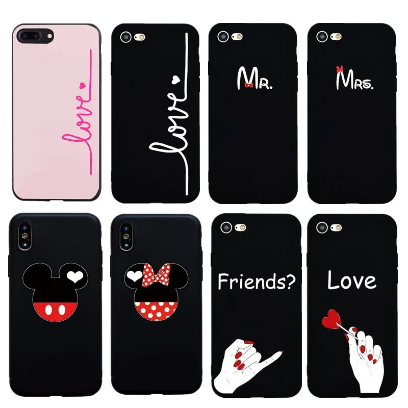 

Brand New Hot Couple Simple Art Plain Soft Silicone&TPU Case For iphone 6 6s 5s SE Capa Cover CP Case For iphone 7 8 Plus X Case