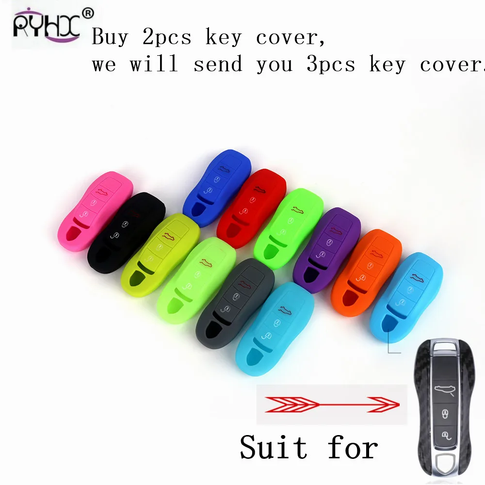 

High Quality Car Fiber Key Case Cover Chain For Porsche Macan 911 Panamera Cayenne 2018 2019 Accessories