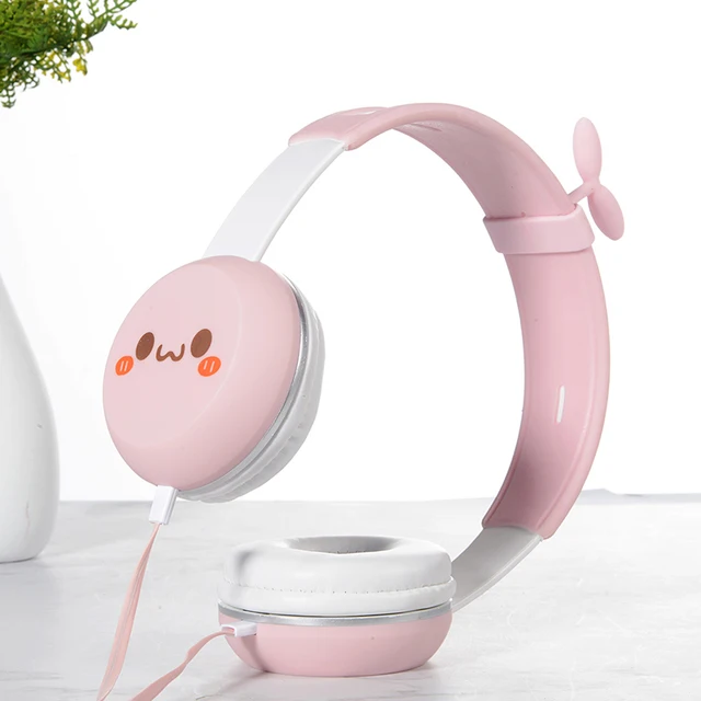 Cute Girls Wired Headphones Sport Kids HIFI Headset With Mic Wired Cartoon Headphones For Xiaomi