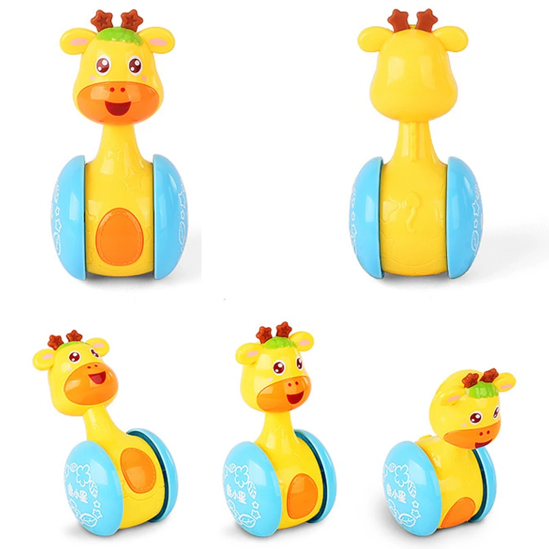 Cute Mini Giraffe Tumbler Toy for Baby Rattle Educational Funny Tumble