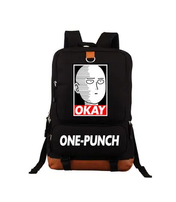 Японский аниме ONE PUNCH-MAN рюкзак с принтом Сайтама Косплей школьный рюкзак парусиновые сумки для ноутбука Мультяшные школьные сумки Дорожная сумка