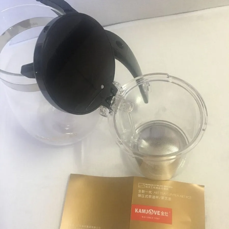 Настоящий стеклянный чайный сервиз Kamjove Gongfu, пресс, автоматическое открытие, художественная чайная чашка, нагревательный чайник, TP-757, 700 мл, элегантный стиль, чайники для заварки