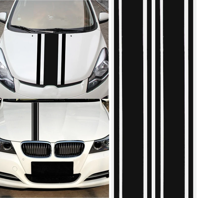 2pcs 183x8cm DIY Car Body Hood Vinyl Racing Stripe Pinstripe Sticker Decal