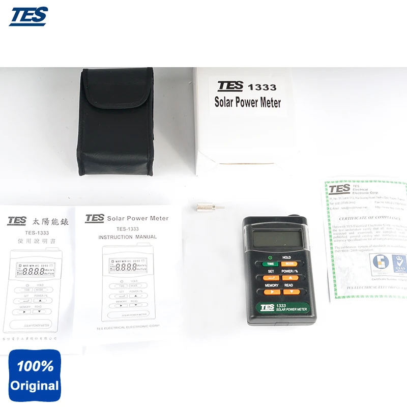 Tes 1333 измеритель солнечной энергии цифровой детектор излучения солнечная