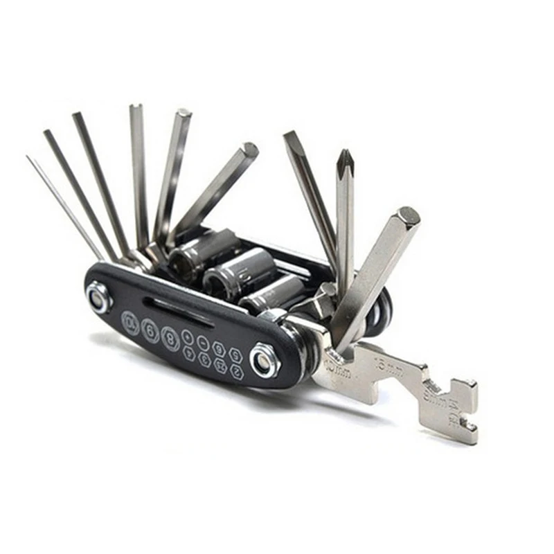

16-in-1 Bicycle Folding Repair kit Field Tire Repair Wrench and Screwdrivers Multifunctional Portable Cycling Equipment Tools