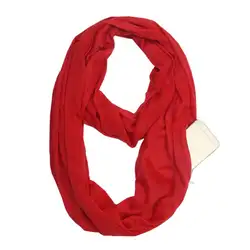 Для женщин Для мужчин 180x50 см 12 Цветов Secret Скрытая молнии Карманный шарф один трикотаж одноцветное Цвет кольцо шарфы Одеяло Обёрточная