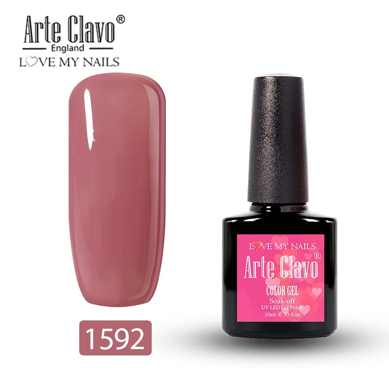 Arte Clavo основа и верхнее покрытие матовый топ гель лак для ногтей 10 мл Прозрачный впитывающий праймер гель лак для ногтей маникюр телесный розовый - Цвет: 1592
