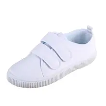Детская белая парусиновая обувь для детского сада; белая парусиновая обувь для сцены; кроссовки для мальчиков и девочек; все размеры 22-38; N175