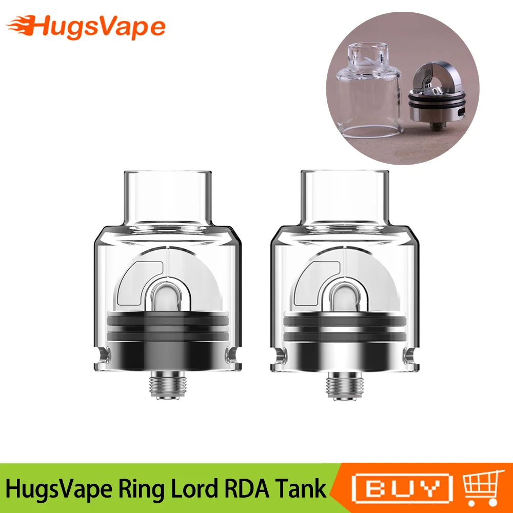 

Original HugsVape Ring Lord RDA Tank 27mm Tornado airflow 510/Squomk pin Atomizer Vape Tank Electronic Cigarette Atomizer
