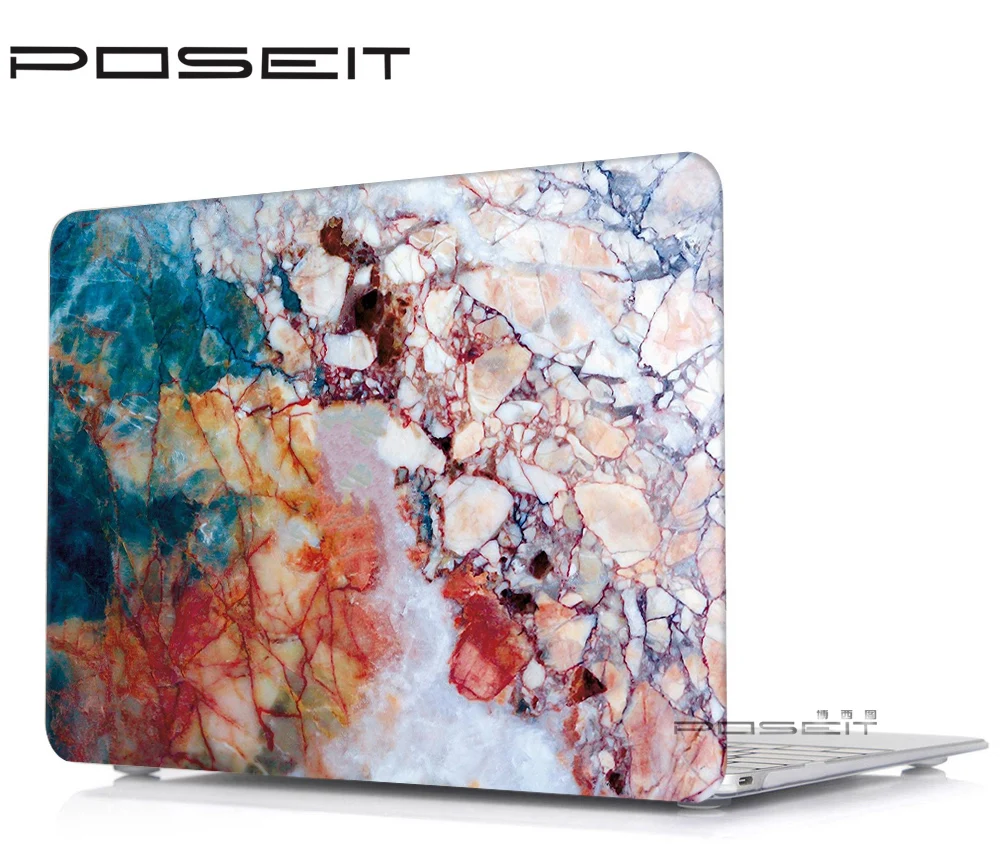 Твердый чехол с мраморным рисунком + силиконовый для клавиатуры Apple Macbook Air 11 13 Pro