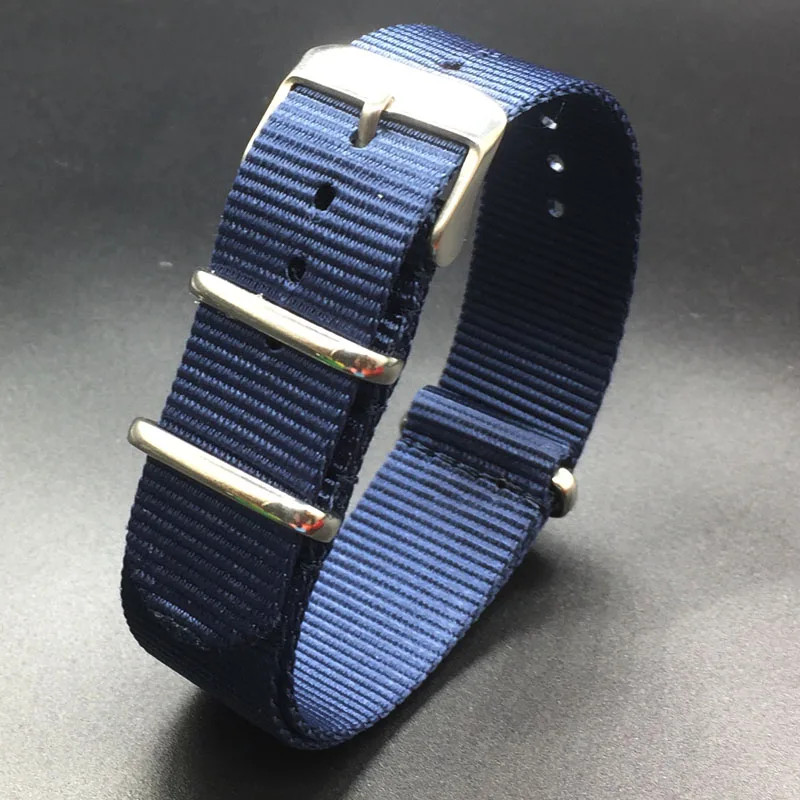 Nylon NATO Watchband Watch Strap Pin Buckle 18mm 20mm 22mm Striped Replacement Band Watch Accessories Black,Blue,Brown,White