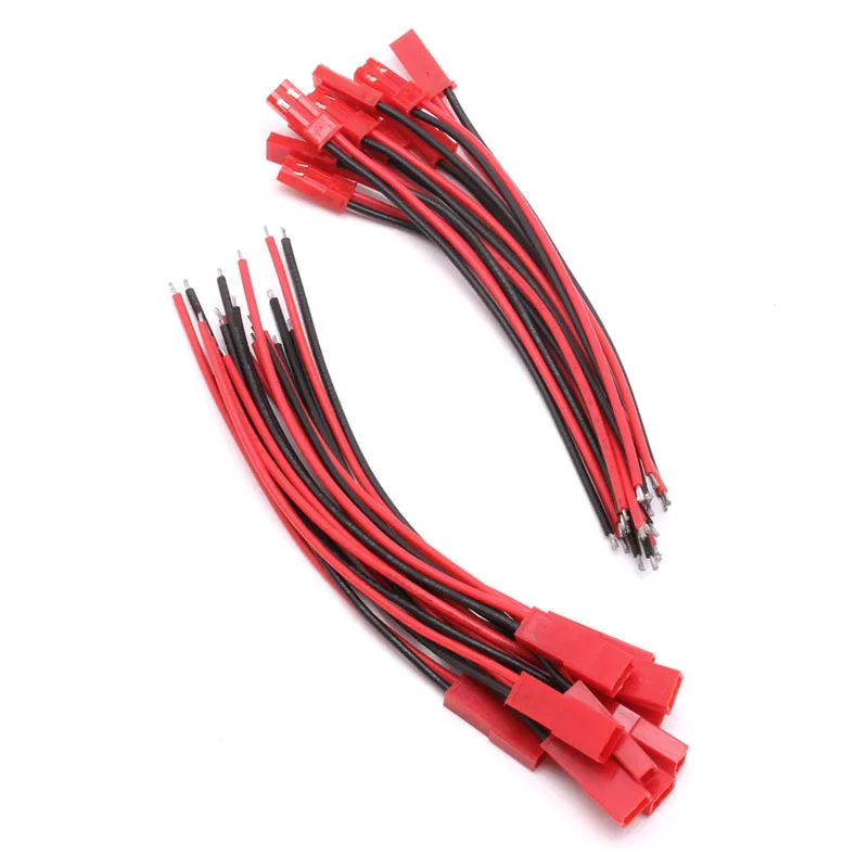 

10 Pairs 100mm Silicone Line JST Connector Cable Plug Line Male+FemaleX302 & X303 For RC BEC Lipo Battery