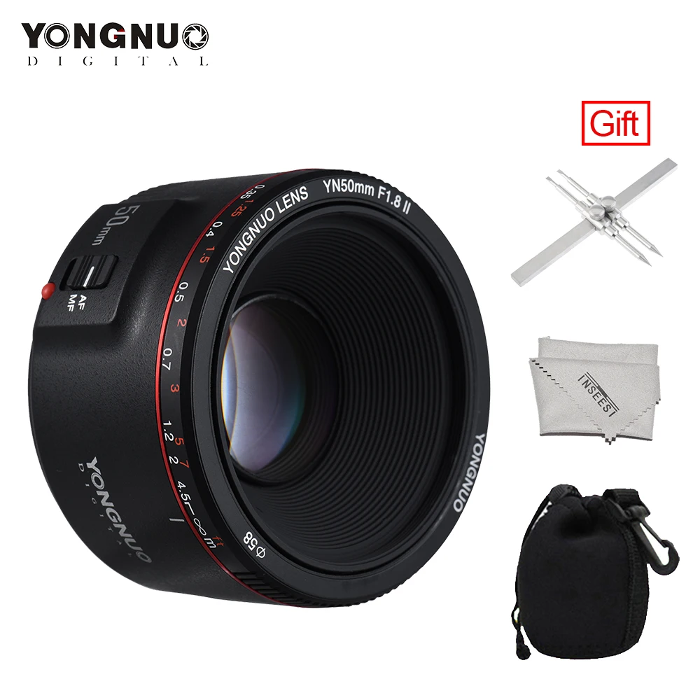 

YONGNUO YN50mm Lens YN50mm F1.8 II Large Aperture Auto Focus Lens for Canon Bokeh Effect Lens for Canon EOS 70D 5D2 5D3 600D