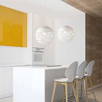 

Nordic Modern LED Pendant Light Iron Hollow Out Metal Ball Pendant Lamp Living room bedroom shop bar Restaurant lighting