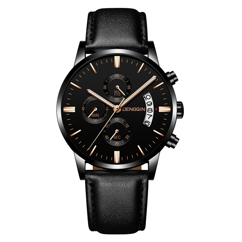 

2019 Luxury High Quality watches men relogio masculino Quartz Watch Stainless Steel Dial Leather Band Business saat Wristwatches