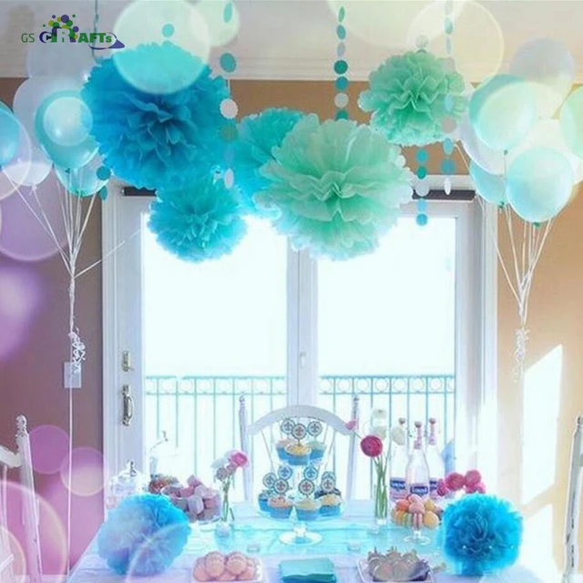 Teal Tissue Paper Pom Poms Wedding, Birthday, Bridal Shower, Baby Shower,  Party Decorations, Garden Party 