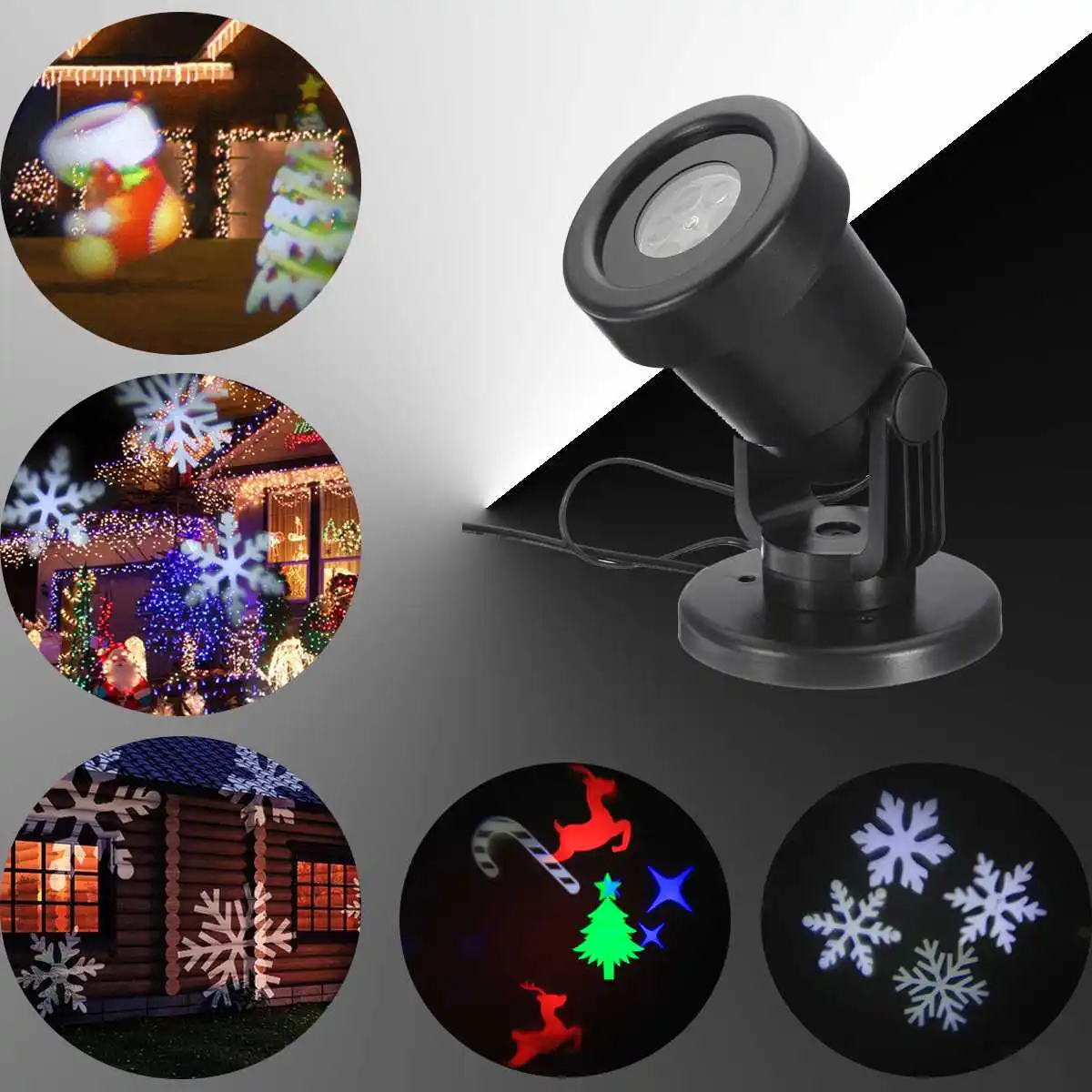 

Smuxi 4W LED Night Light Projector 4 Style Christmas Outdoor Moving Holiday Lamps For Children's day Waterproof Night Light